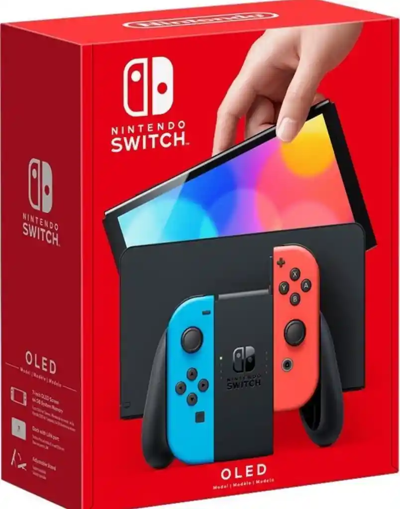 Nintendo Switch Oled 64gb Standard Color Rojo Azul Neón Color Rojo Neón/azul Neón/negro (caja Con Deterioro)