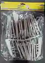 Kit De 28 Ascesorios Plasticos Blancos Para Pasta Flexible Y Porcelanicron Arte Manualidades