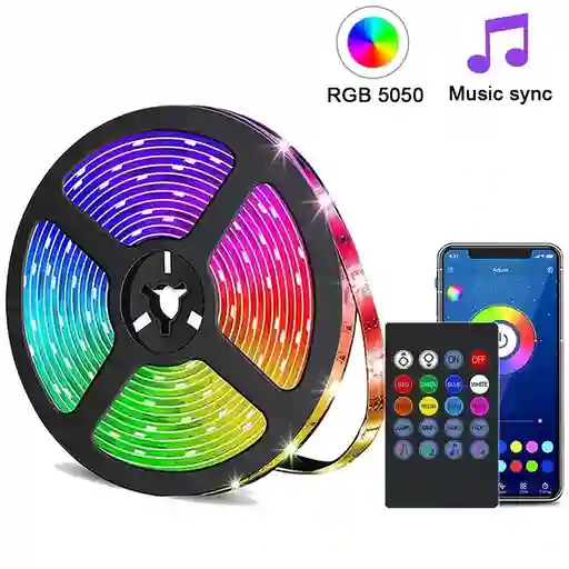Cinta Luz Led 10 Metros Bluetooth + Control Remoto Rgb 2 Rollos