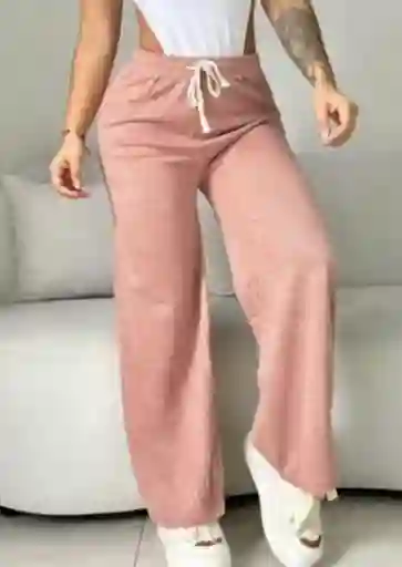 Pantalon En Tela Corduroy De Color Rosa
