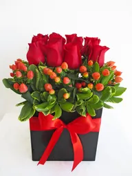 Flores En Caja De Rosas Rojas