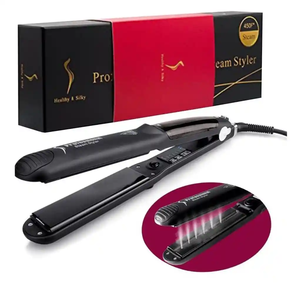 Plancha De Pelo A Vapor Keratina Y Argán Profesional 450f