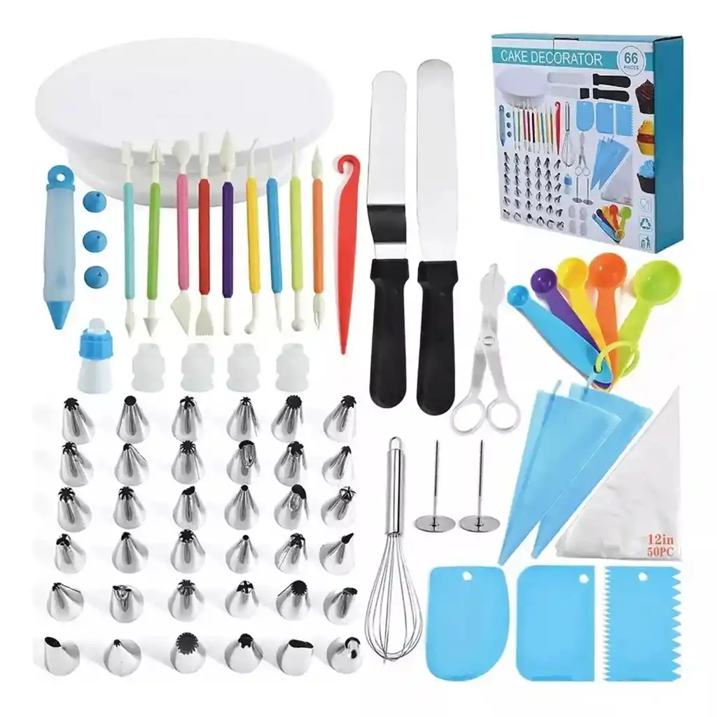 Kit De Repostería 66 Piezas – Completo Para Decoración Y Pasteles