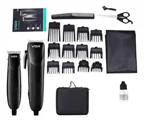 Combo Peluquera + Patillera Profesional Vgr 023 Peluquería Set Alámbrico