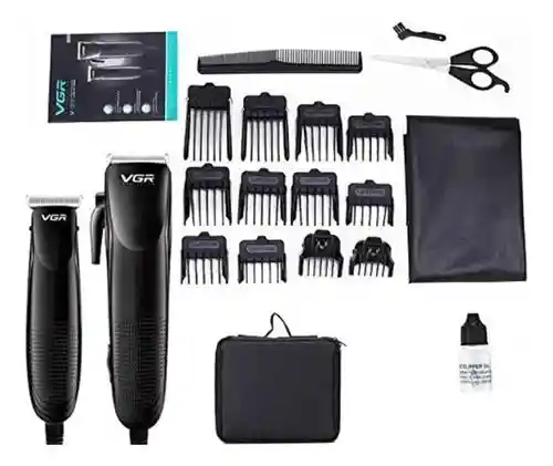 Combo Peluquera + Patillera Profesional Vgr 023 Peluquería Set Alámbrico