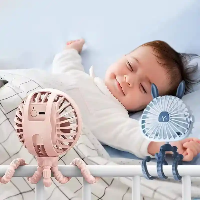 Mini Ventilador Flexible Portatil Recargable Luz Led Viajes