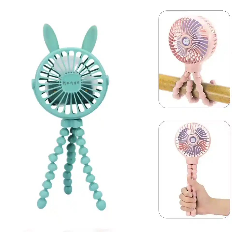 Mini Ventilador Flexible Portatil Recargable Luz Led Viajes