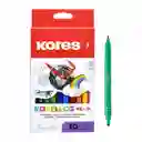Plumones Kores Doble Punta 10 Colores