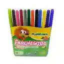 Plumones Parchesitos Lavables X 12 Colores