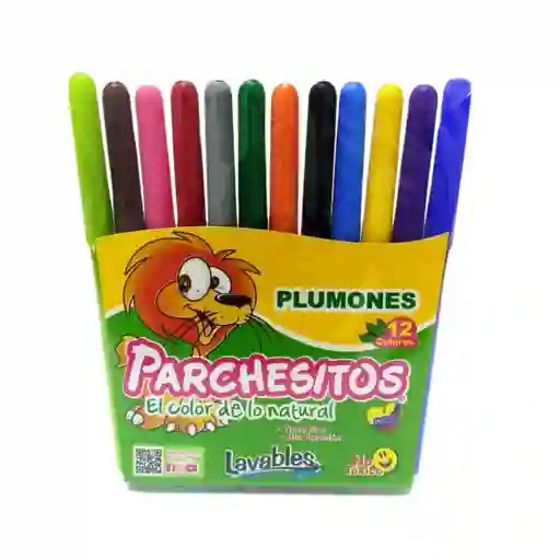 Plumones Parchesitos Lavables X 12 Colores