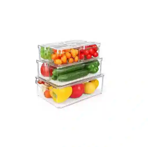 Organizadores Nevera Cocina Set X 7 Contenedores Con Tapa