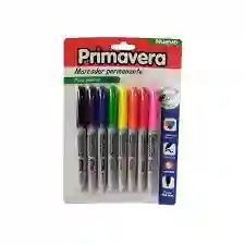 Marcador Permanente Punta Delgada Primavera Fluoresene X8
