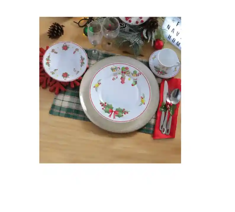 Vajilla Navidad 16pzas Home Elements