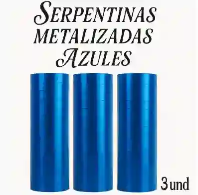 Serpentina Azul Metalizada X 3 Und