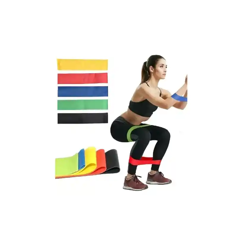 Kit 5 Bandas Elásticas Entrenamiento Gimnasia Fisioterapia