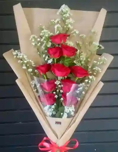 Ramo Elegante De 12 Rosas Rojas 🌹🎀