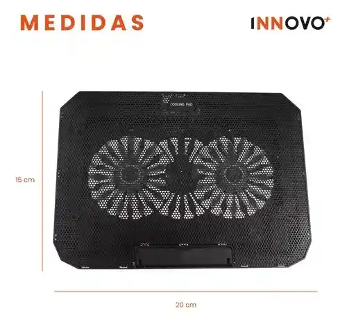 Base Refrigerante Doble Ventilador Soporte Para Computador Laptop Hasta 18'' Ajustable