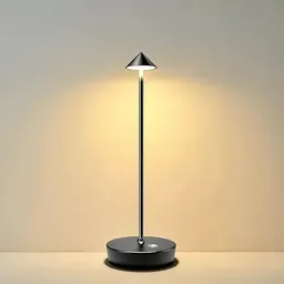 Lámpara Táctil De Mesa Pico Metálica De Lujo Recargable 3 Tonos Led Home Negra