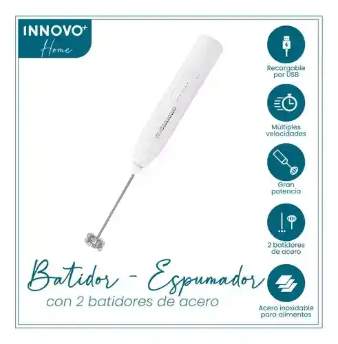Batidor Espumador Recargable Para Cocina Eléctrico 2 En 1 Nobelsound