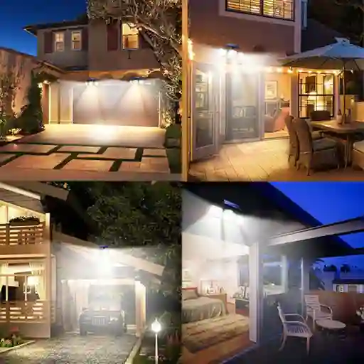 Luz Solar Exterior 3 Focos 192 Led + Control – Alta Potencia Y Ángulo Ajustable