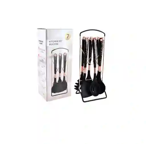 Set De Utensilios De Cocina De 7 Piezas Silicona Con Soporte