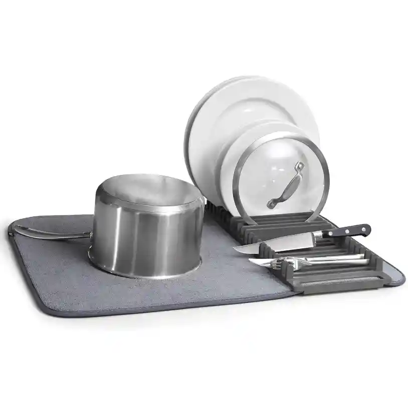 Escurridor Secaplatos Con Tapete Absorbente Platos Cubiertos