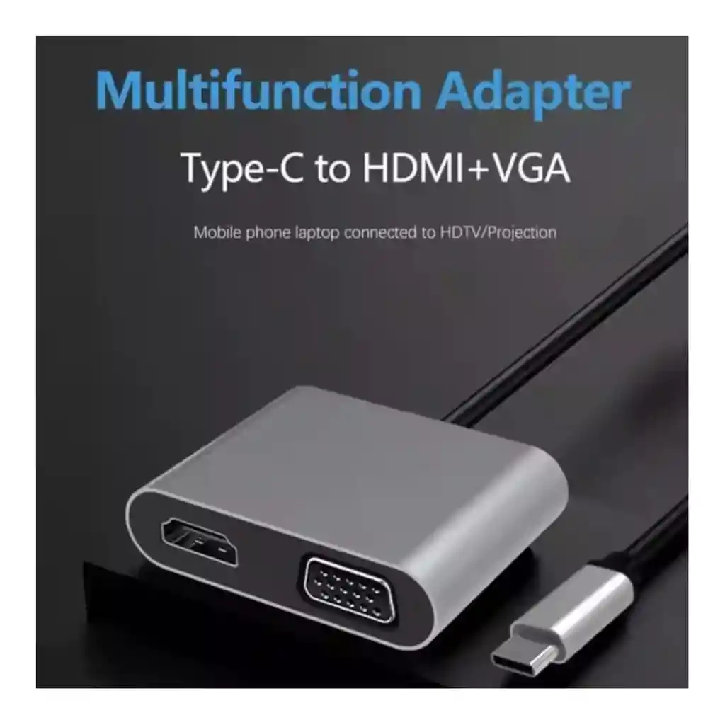 Cable Convertidor Usb-c A Vga Y Hdmi Lj-59