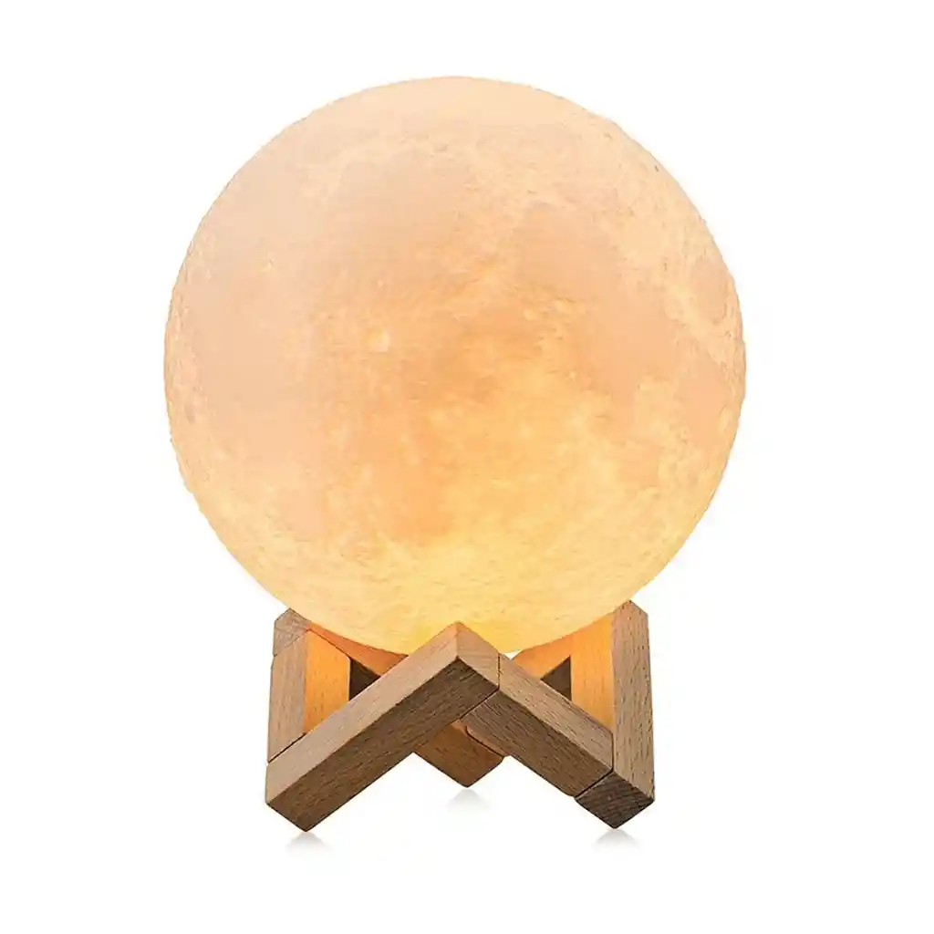 Lámpara Luna 15cm Recargable – Con Control Remoto Y Cambio De Color