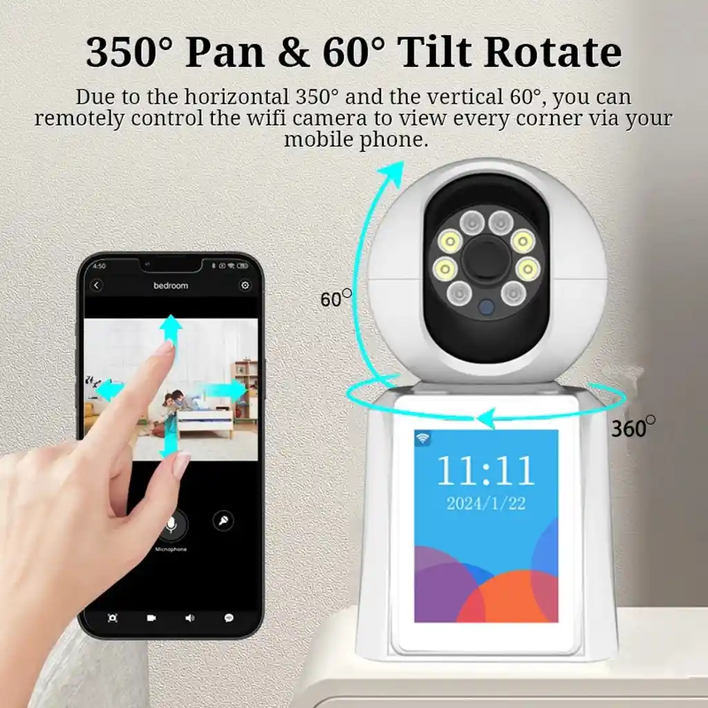 Cámara Wifi Con Pantalla – Monitoreo En Tiempo Real Y Alta Definición