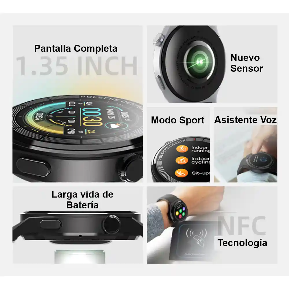Reloj Inteligente Smart Watch Nfc Pantalla Redonda Hw3 Max
