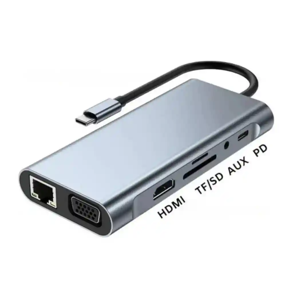 Convertidor Tipo C A Hdtv 11 En 1 /otg, Usb Hd Con 4 Puertos Usb-a Lj-49tp/hdtv11i