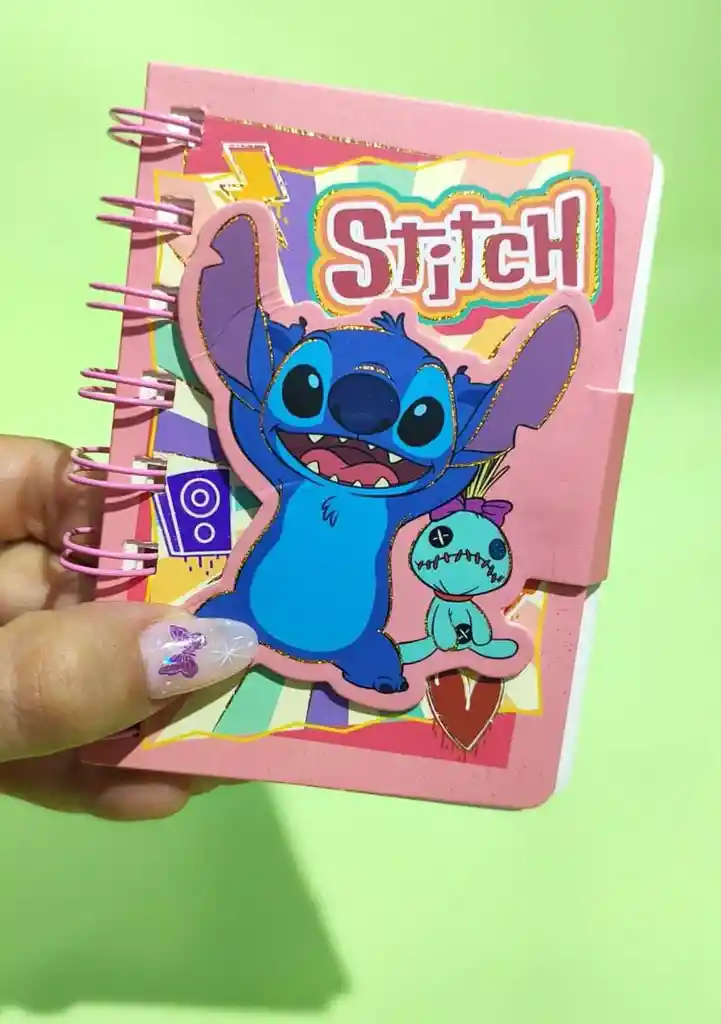 Mini Libreta Stitch Con Diseño De Relieve