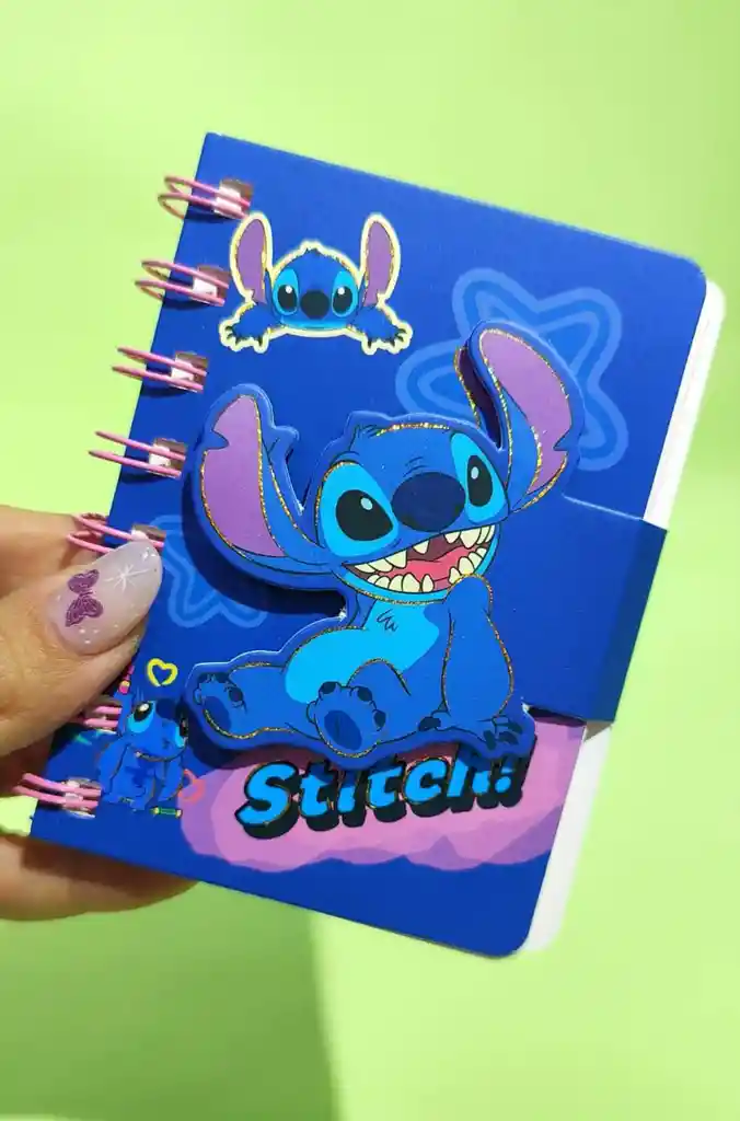 Mini Libreta Stitch Con Diseño De Relieve