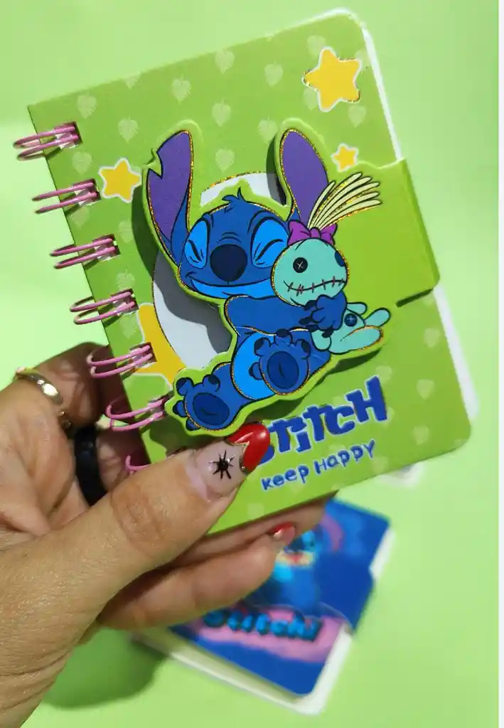Mini Libreta Stitch Con Diseño De Relieve