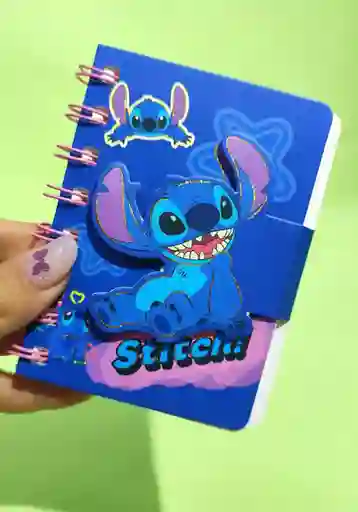 Mini Libreta Stitch Con Diseño De Relieve