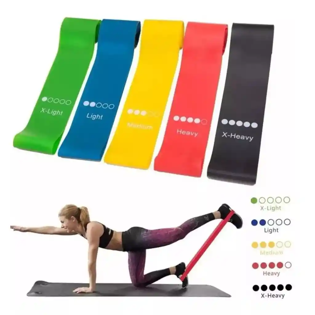 Bandas Elásticas De Silicona X5 – Entrenamiento Funcional Y En Casa