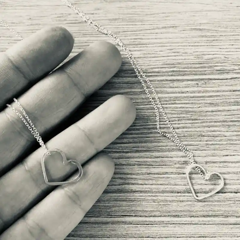 Cadena Con Corazón De Plata