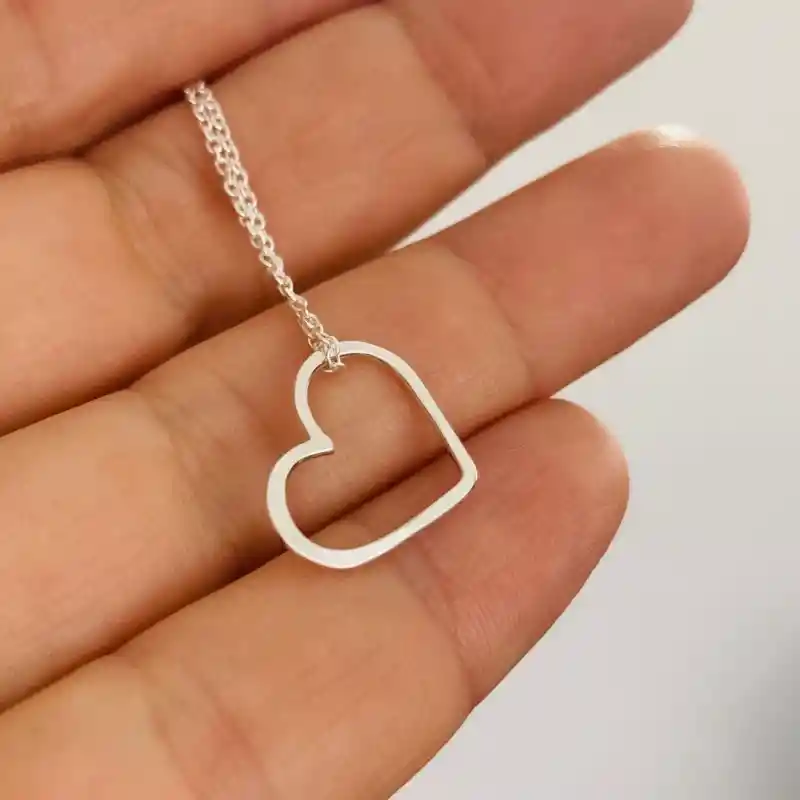 Cadena Con Corazón De Plata