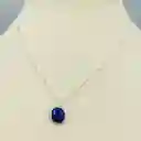 Collar Cadena De Plata Con Lapislazuli