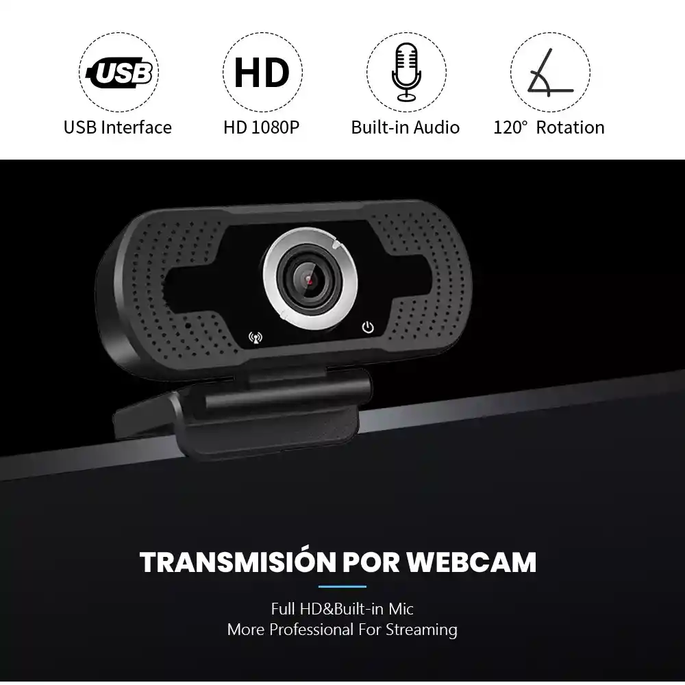 Cámara Webcam 2k Full Hd 360° Audio Y Video Usb X6