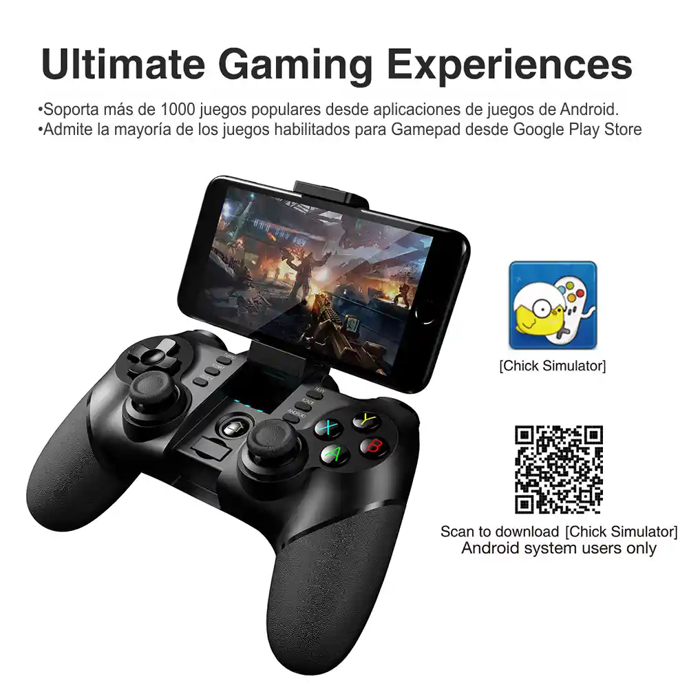 Control Ipega Pg-9076 Gamepad 3 En 1 Receptor Inalámbrico