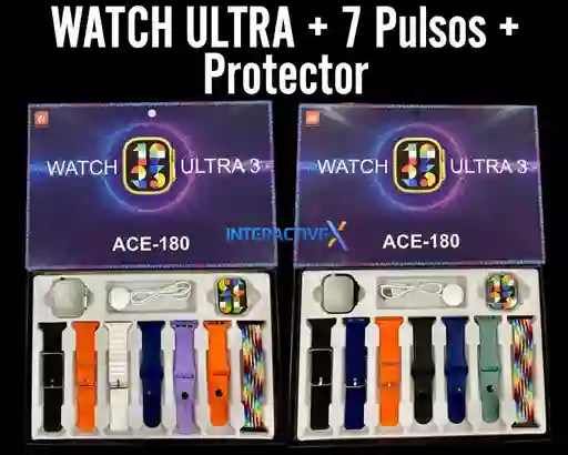 Reloj Ultra Inteligente + 7 Pulsos + Protector Pantalla /watch Ultra Set Inteligente
