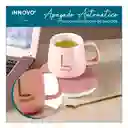 Taza Mug Pocillo Cerámico Base Electrica Calentadora Bebidas Cuchara Innovo Home Rosa