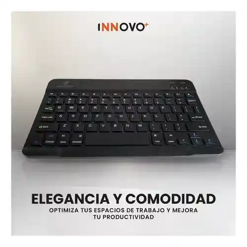 Teclado Inalambrico 3 En 1 Jertech Inn Receptor Usb Mouse Soporte Tablet O Celular Portatil
