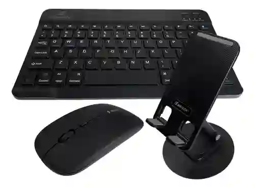 Teclado Inalambrico 3 En 1 Jertech Inn Receptor Usb Mouse Soporte Tablet O Celular Portatil