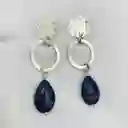 Aretes De Plata Con Piedra Lapislazuli