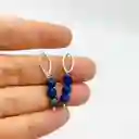 Aretes Pétalos De Plata Y Lapislazuli