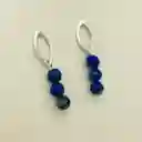 Aretes Pétalos De Plata Y Lapislazuli