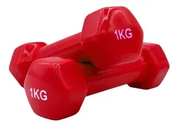 Set X2 Mancuernas 1kg Hierro Cubierta Vinilo