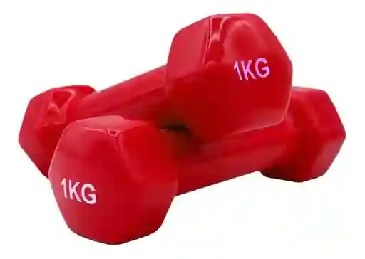 Set X2 Mancuernas 1kg Hierro Cubierta Vinilo